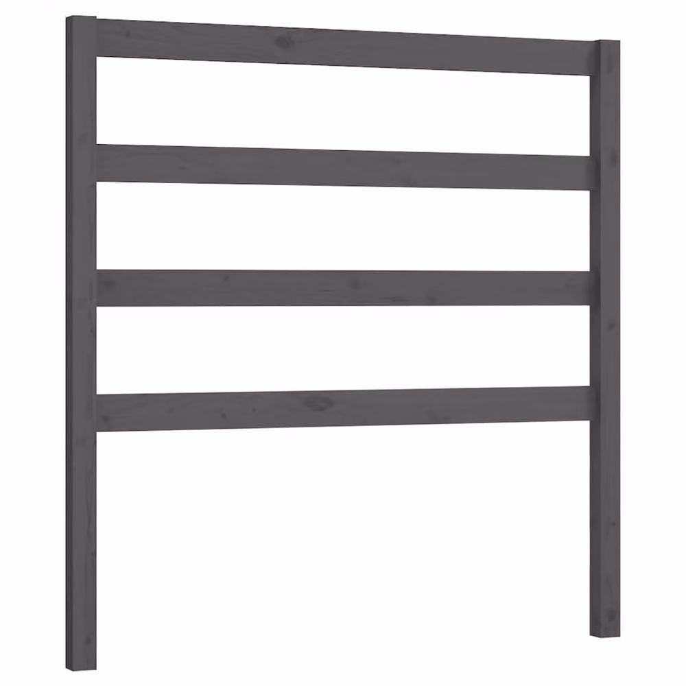 Berkfield Home Beautiful Grey Solid Pine Wood Bed Headboard W/D/H: 95 x 4 x 100 cm – 2