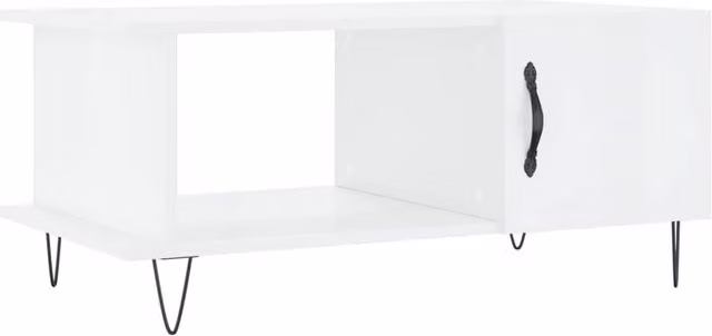 Berkfield Home Modern High Gloss White Coffee Table W/D/H: 90 x 50 x 40 cm – 1