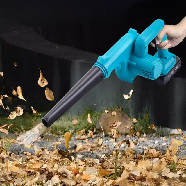 Komore Blue Cordless Handheld Leaf Blower with Rechargeable Battery and Charger in Black, Blue and Turquoise