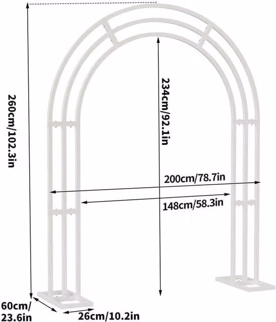 FLAVORA White Metal Freestanding Wedding Arch Stand and Flower Rack – 1