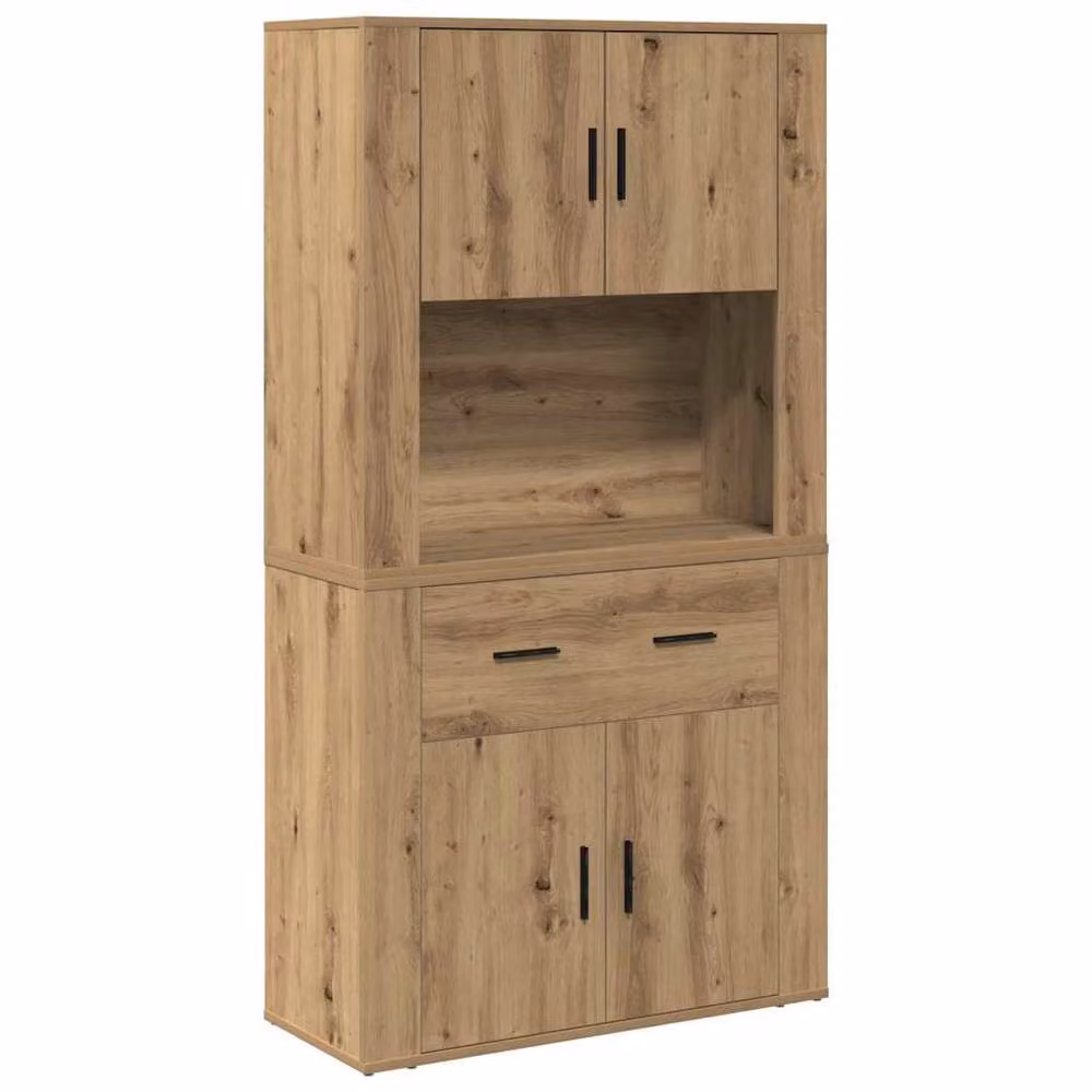Berkfield Home Artisan Oak Highboard in Brown, W/D/H: 80 x 33 x 150 cm – 3