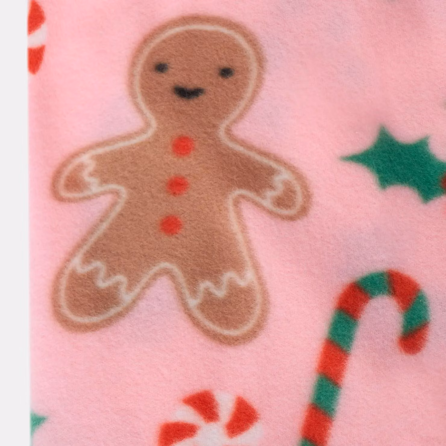 OHS Pink Gingerbread Man Christmas Fleece Throw Blanket, W/D/H: 120 x 150 cm – 4