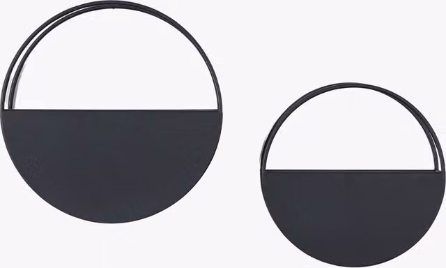 Perch & Parrow Set of Two Geometric Black Metal Wall Planters