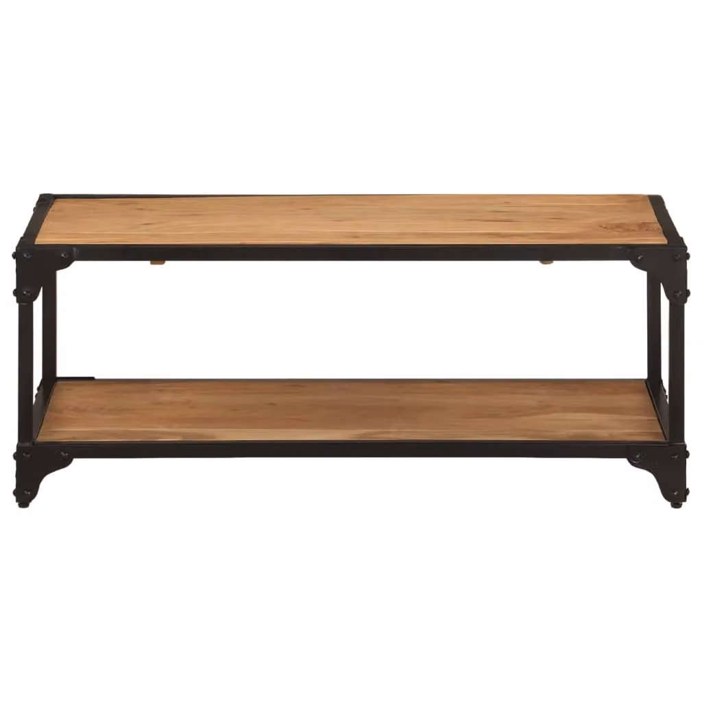 Berkfield Home Rectangular Coffee Table in Brown Solid Acacia Wood, W/D/H: 90 x 45 x 35 cm – 2
