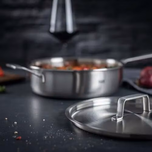 Kuhn Rikon Culinary Fiveply Uncoated Stainless Steel and Aluminium Saute Pan with Lid, Silver, Diameter: 28 cm – 2