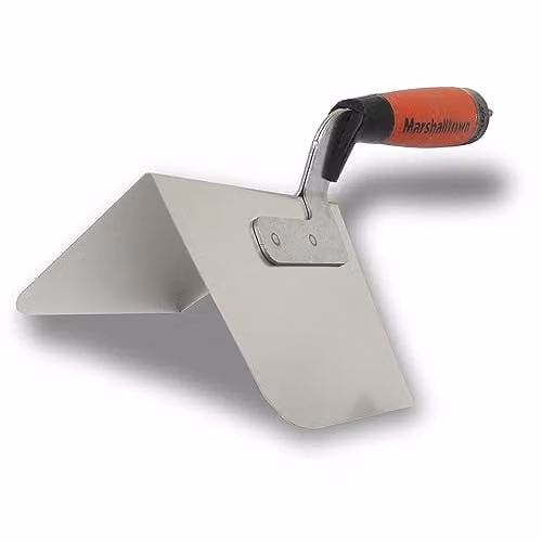 Marshalltown M25RD Curved Outside Corner Trowel with DuraSoft Handle, 5in, Silver