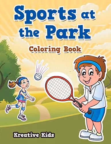 Kreative Kids Sports at the Park Colouring Book for Children, Multicolour, W: 27.94 cm, H: 21.59 cm