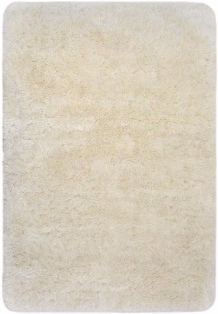 THE RUGS Soft Washable Collection Plain Shaggy Rug in Ivory, W/D: 67 x 180 cm