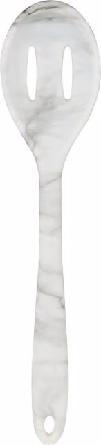 Orsina White Marble Effect Silicone Slotted Spoon Skimmer with Hanging Loop