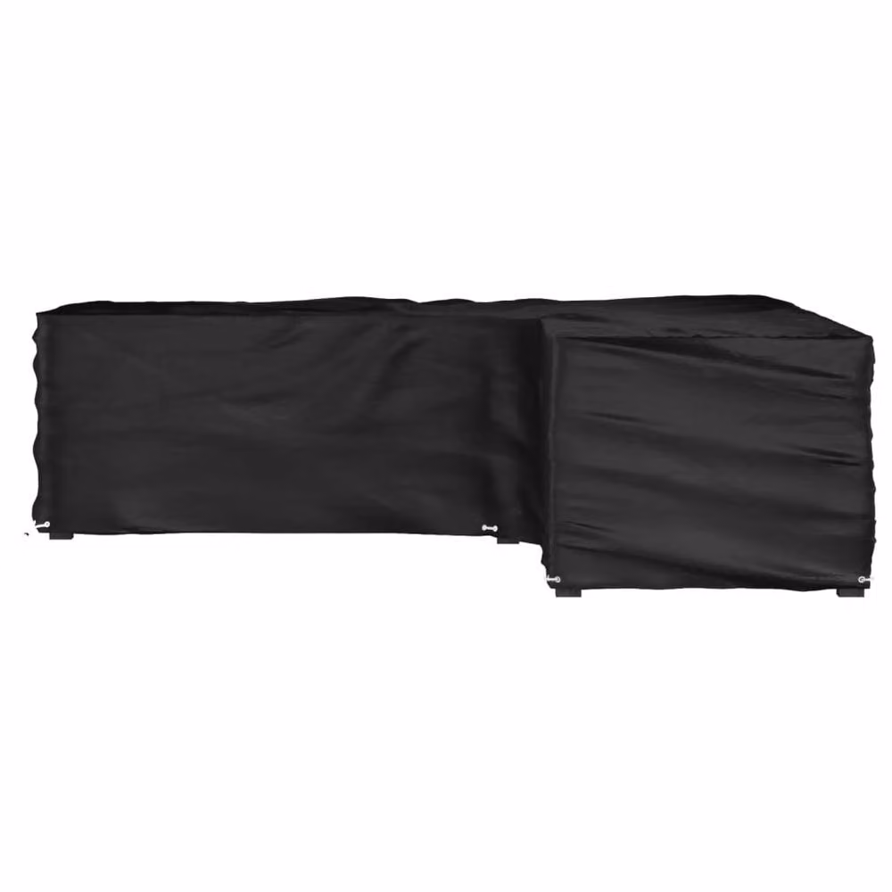Berkfield Home L-Shaped Garden Furniture Cover with 16 Eyelets, Black, W/D/H: 250 x 250 x 70 cm – 2