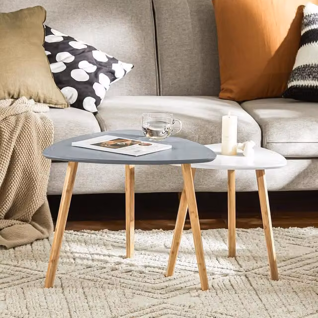SoBuy Agnew 2 Piece Nest of Tables in Grey