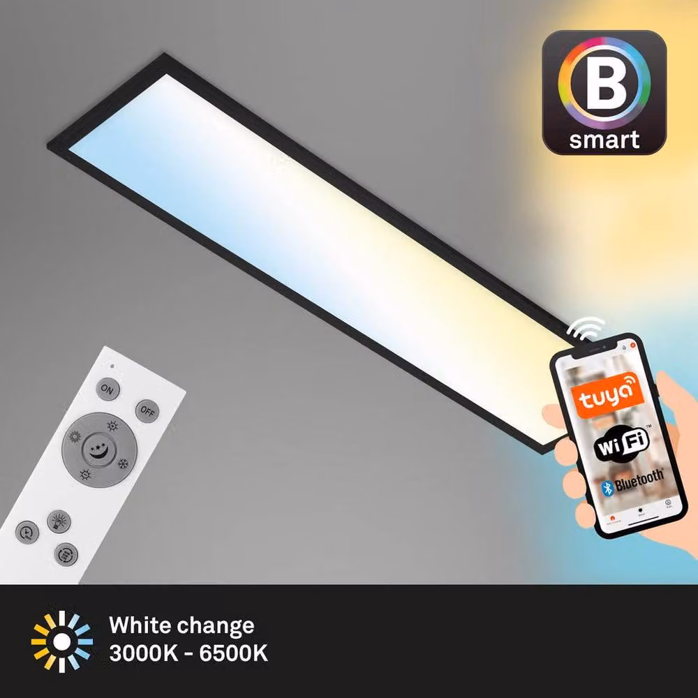 Briloner Black Smart LED Ceiling Light Panel with CCT, App and Voice Control – 2