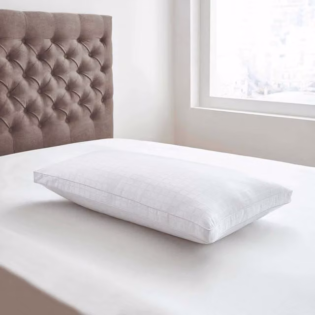 Bedeck of Belfast Feels Like Down White Microfibre and Cotton Allergy Friendly Medium Pillow