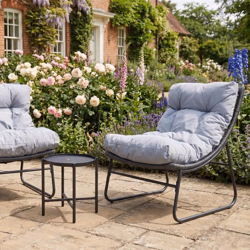 Rosewood & Stone Home Polesden 3 Piece Grey Patio Set – 2