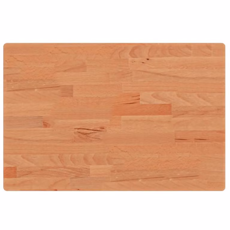 Berkfield Home Rectangular Solid Beech Wood Table Top in Natural, W: 60 cm, D: 40 cm, H: 2.5 cm