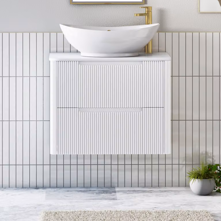 Royal Bathrooms Avenza Wall Hung Vanity Unit with Amaze Basin, Matt White, Width: 60 cm