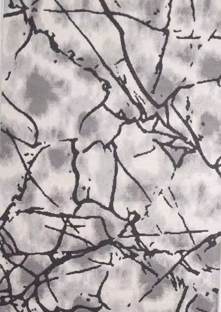Rugstyle Balletto Heatset Strike Abstract Modern Grey Rectangular Polyester Rug W: 80 cm, L: 150 cm