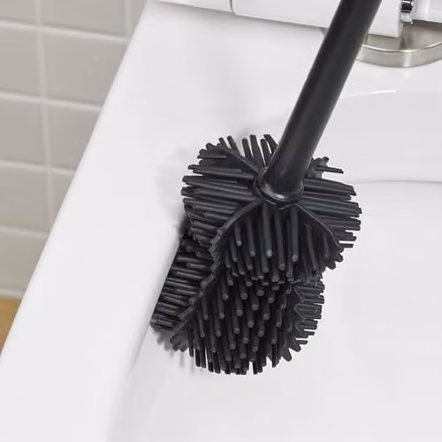 ReBorn Recycled Freestanding Toilet Brush and Holder with Cover in Black – 3