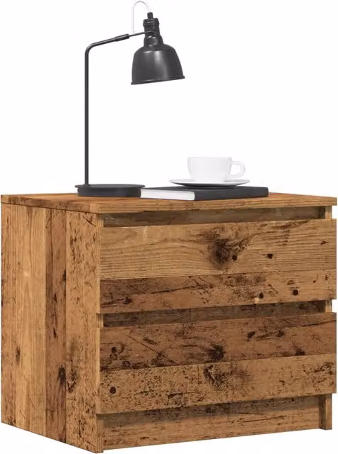 Berkfield Home Set of 2 Bedside Cabinets in Old Wood Brown, W/D/H: 50 x 40 x 43.5 cm – 1