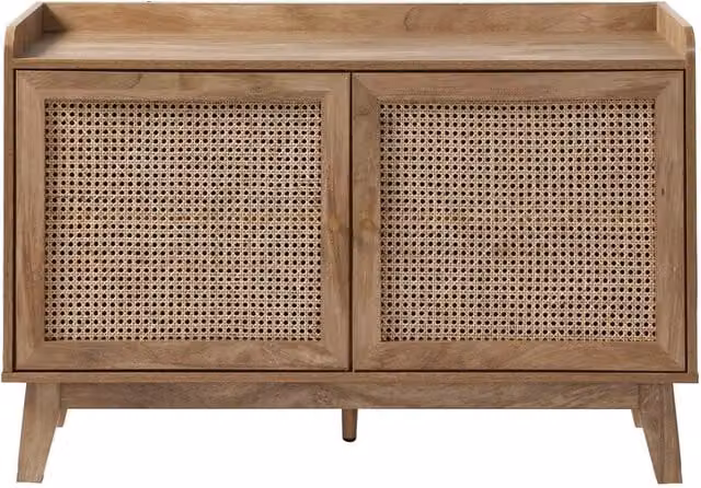 CALICOSY PALMO 2-Door Rattan Cane Buffet in Light Brown, Width: 110 cm – 1