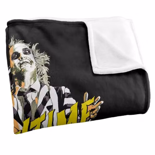 Warner Bros. Beetlejuice Showtime Silky Touch Super Soft Fleece Throw Blanket, Multicolour, W/D/H: 91.44 x 91.44 x 1.47 cm – 2