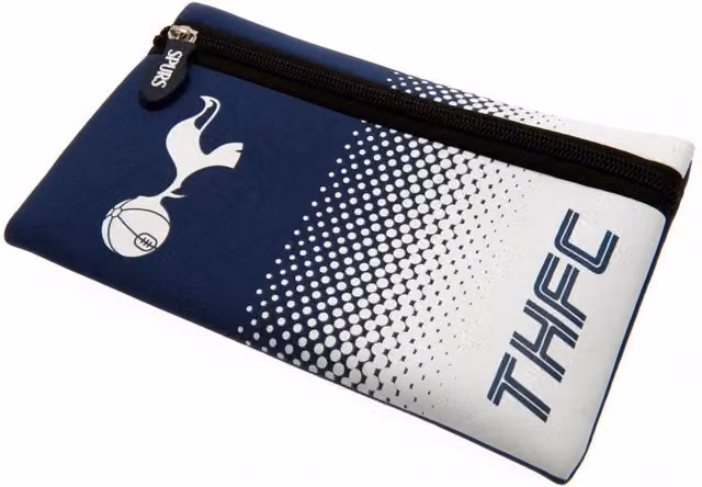 Tottenham Hotspur FC Blue and White Neoprene and Polyester Zip Flat Pouch Pencil Case