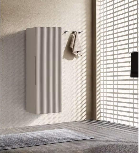 Bathroom Kingdom Flauto Soft Coffee Wall Mounted Storage Cabinet in Beige, Width: 90 cm – 1