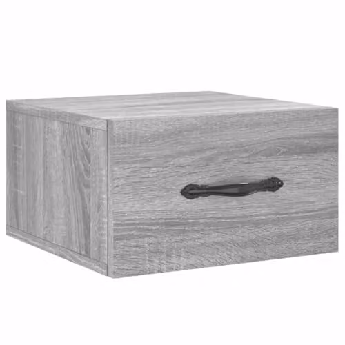 vidaXL Wall-mounted Bedside Cabinet in Grey Sonoma, W/D/H: 35 x 35 x 20 cm