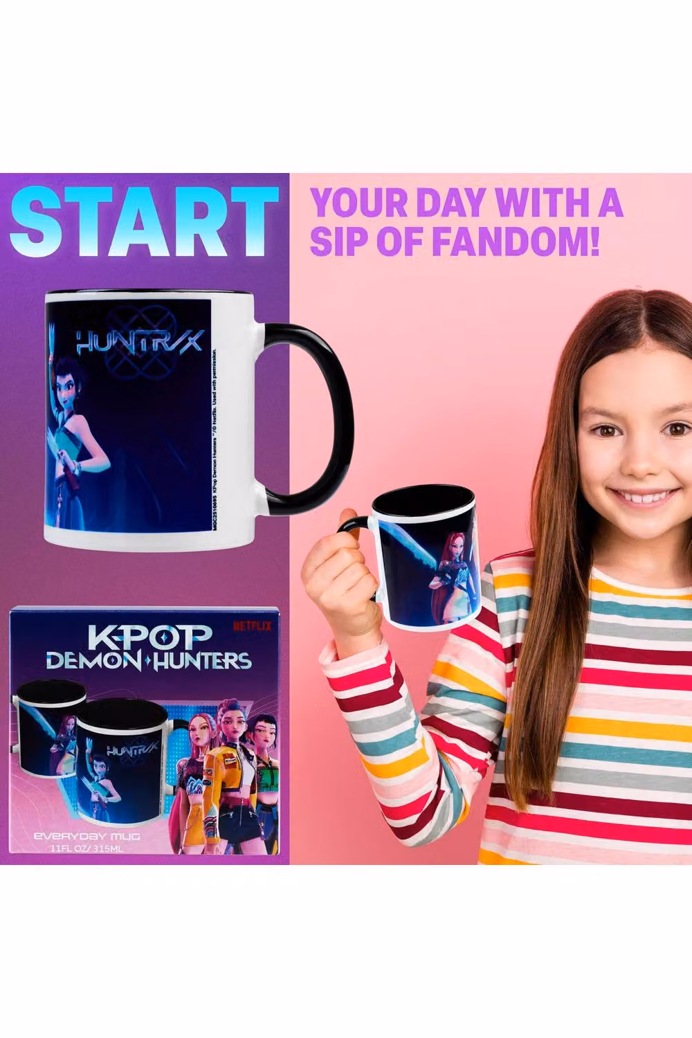 KPop Demon Hunters Huntrix Ceramic Mug, 330ml, Black – 2