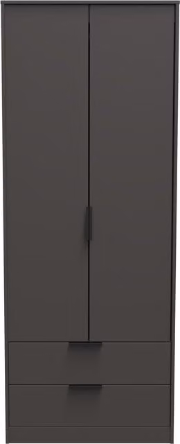 2 U Fuji Ready Assembled 2 Door 2 Drawer Wardrobe in Dark Grey – 1