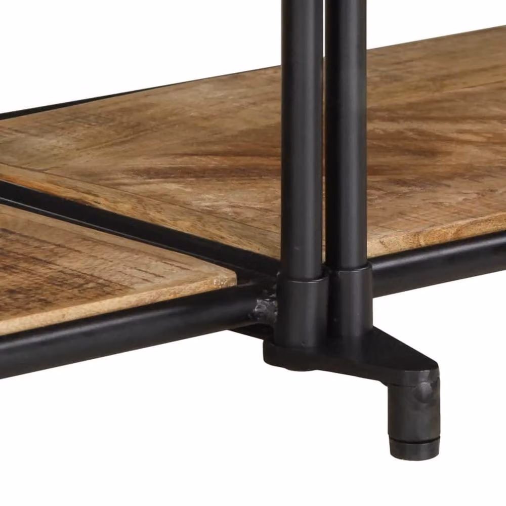 Berkfield Home Industrial TV Cabinet in Brown Solid Mango Wood and Metal, W/D/H: 200 x 42 x 40 cm – 4
