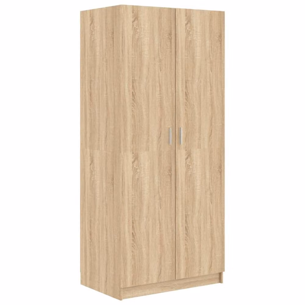 Berkfield Home Sonoma Oak Wardrobe in Brown, W/D/H: 80 x 52 x 180 cm – 2