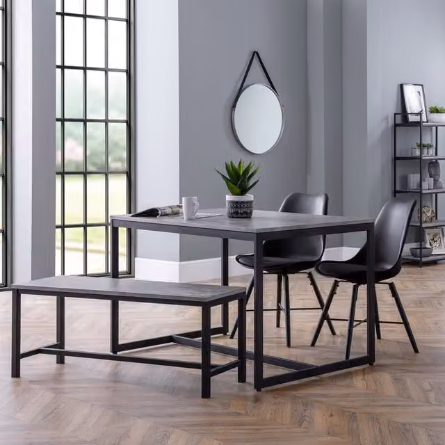 Julian Bowen Staten Industrial Concrete Bench in Black and Grey