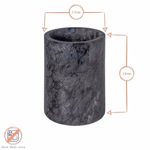 Argon Tableware 2 Piece Marble Wine Coaster and Cooler Set in Black, Grey and Multicolour – 3