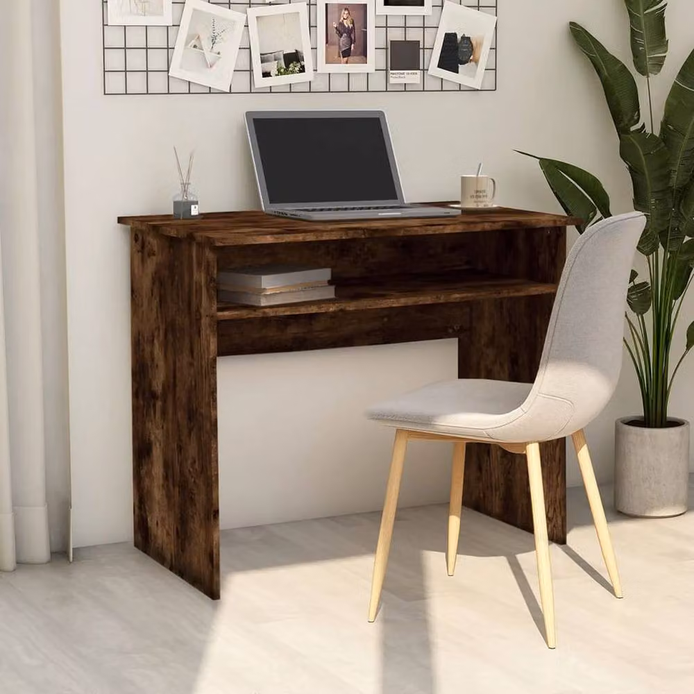 Berkfield Home Modern Writing Desk in Smoked Oak Brown, W/D/H: 90 x 50 x 74 cm – 2