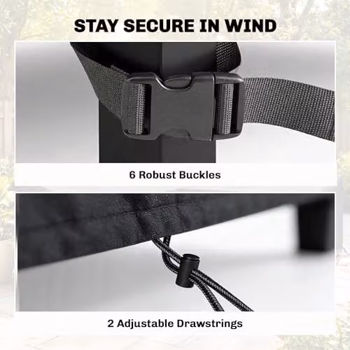 Outsunny Waterproof V-Shaped Garden Furniture Cover for Corner Sofas, Black, W/D/H: 216 x 216 x 78 cm – 4