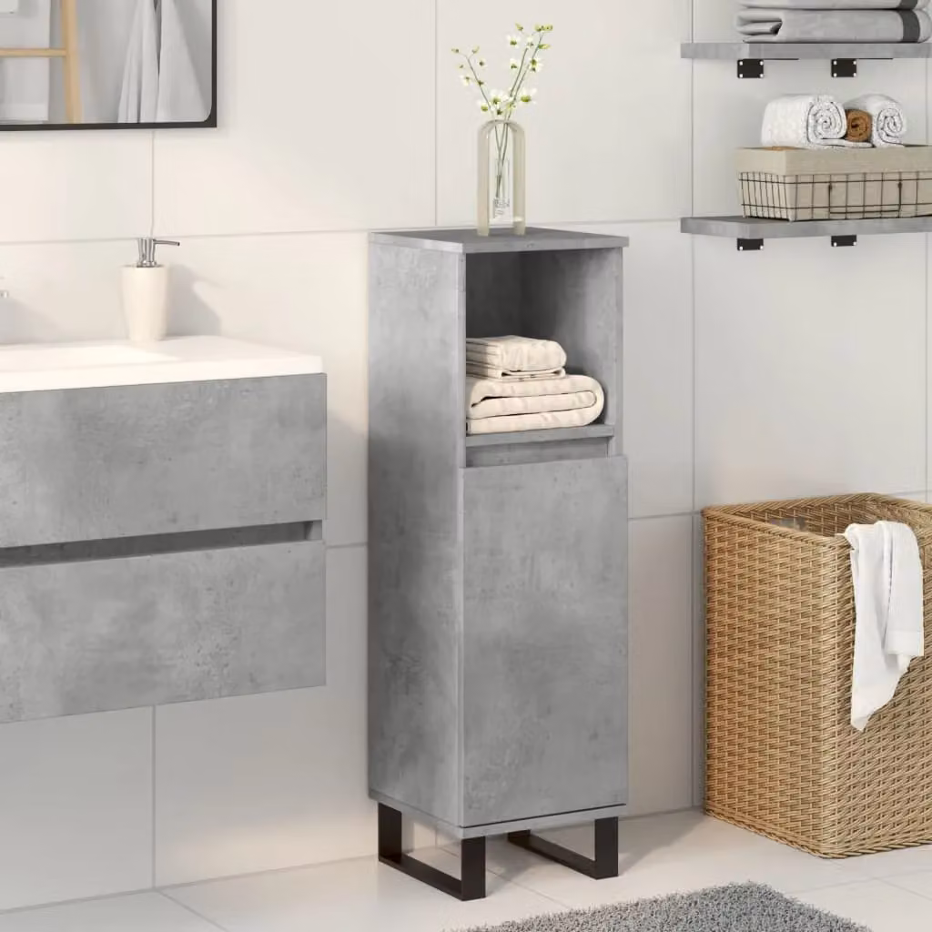 Berkfield Home Industrial Bathroom Cabinet in Grey, W/D/H: 30 x 30 x 100 cm – 3