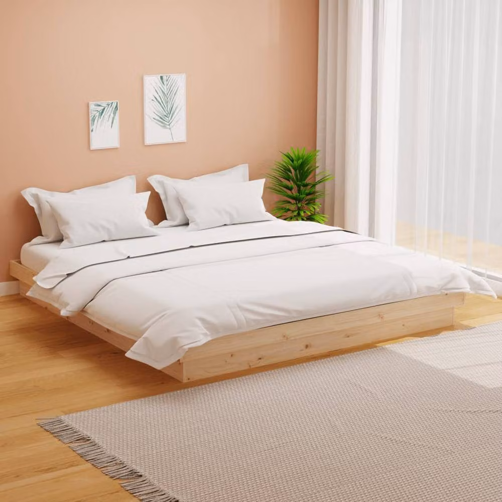 Berkfield Home Beautiful Solid Wood Pine Bed Frame in Brown, W/D/H: 160 x 200 x 21 cm – 2