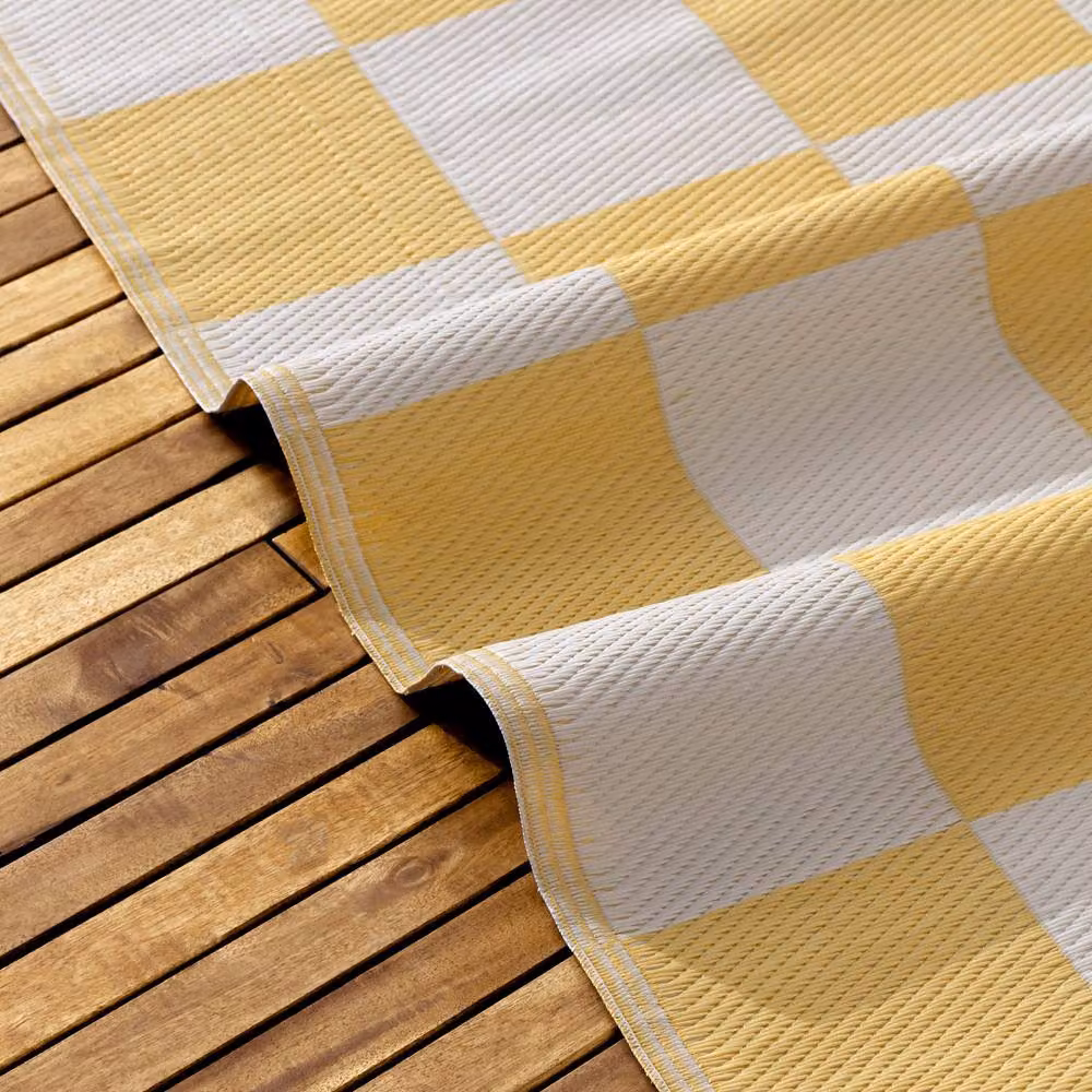 Furn Checkerboard Woven Outdoor Rug in Yellow, W/D: 120 x 180 cm – 3