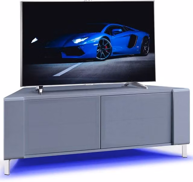 MDA Designs Corvus Corner TV Cabinet in Grey with LED Lighting, W: 120.0 cm, D: 45.0 cm, H: 48.0 cm