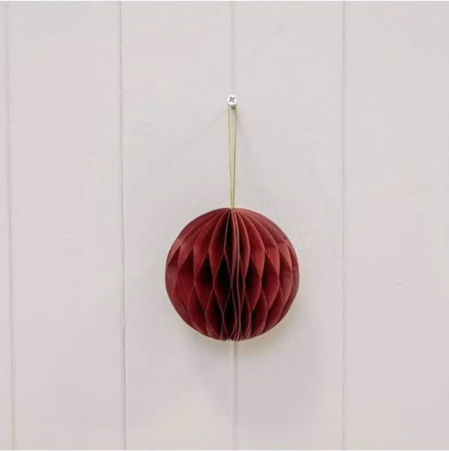 KDMD Set of 3 Round Red Christmas Baubles