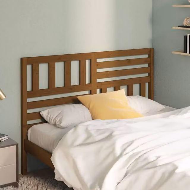 Berkfield Home Beautiful Bed Headboard in Honey Brown Solid Pine Wood, W: 156 cm, D: 4 cm, H: 100 cm