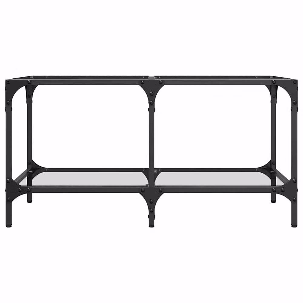 Berkfield Home Modern Rectangular Coffee Table with Transparent Glass Top and Black Steel Frame, W/D/H: 78.5 x 40 x 40 cm – 3