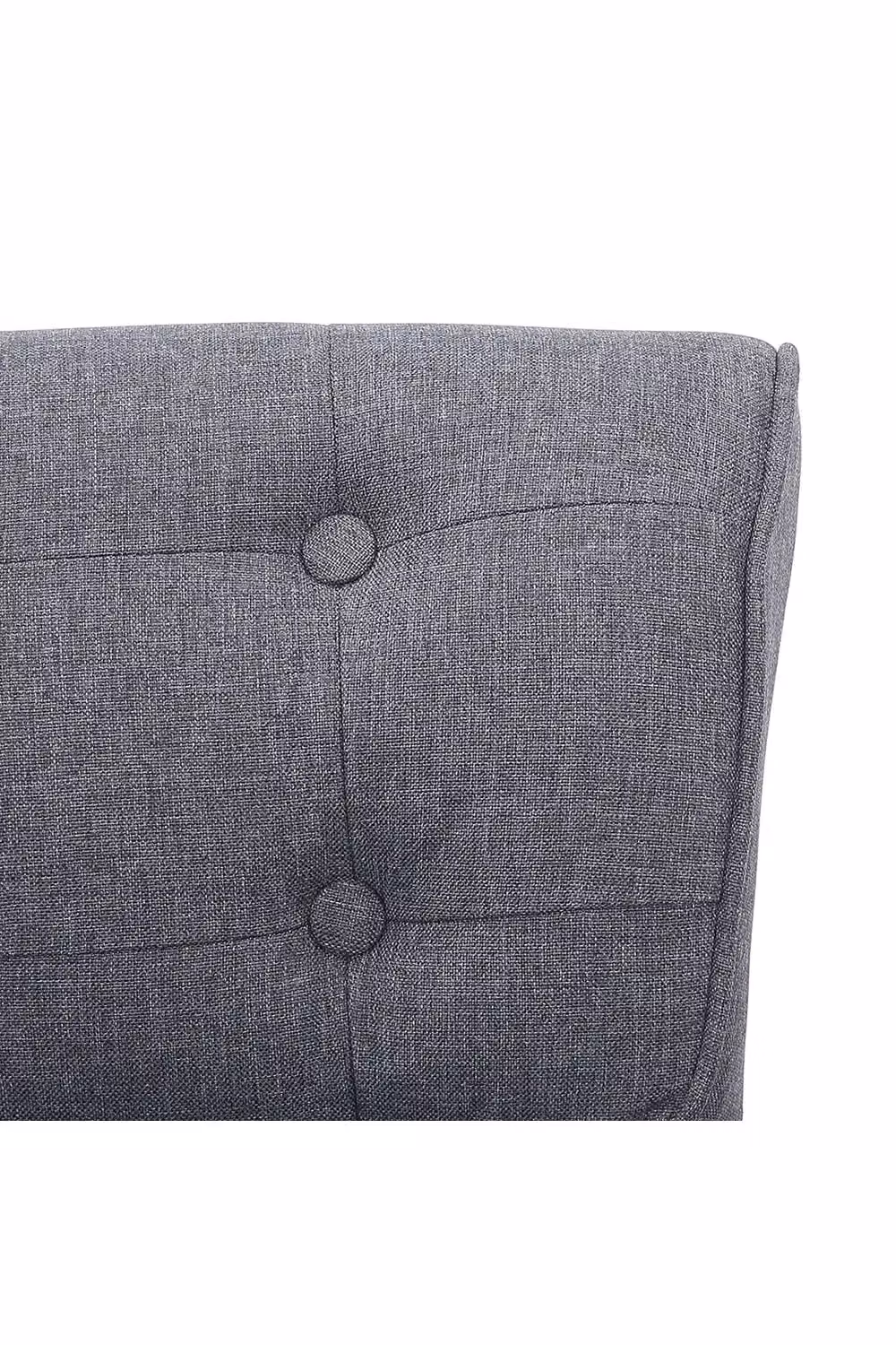 Livingandhome Modern Linen Upholstered Dressing Footstool in Light Grey with Black Legs – 3