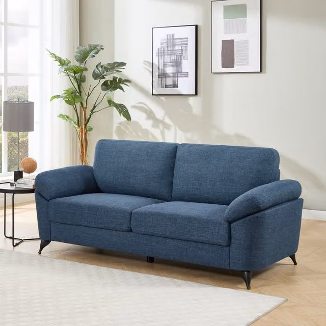 More4Homes Malmo Scandi Style Fabric Living Room Sofa Set, Blue, Width: 212 cm