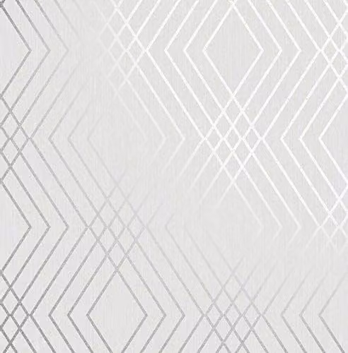 Fine Decor Shard Trellis Abstract Geometric Silver Washable Paper Wallpaper Roll – 2