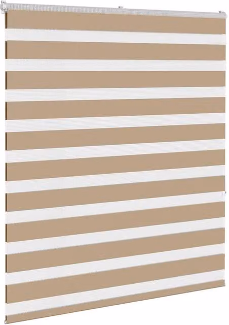 Berkfield Home Elegant Zebra Blind in Sand Brown, W: 130 cm, H: 150 cm