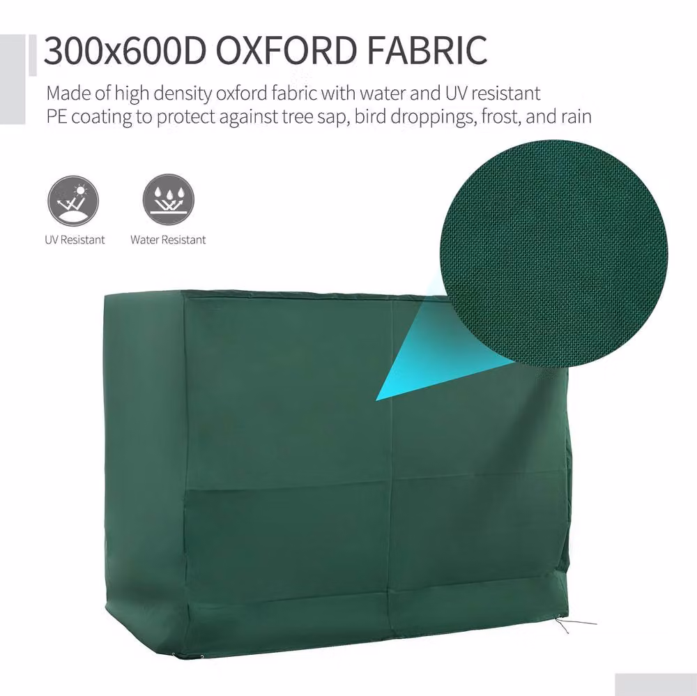 STILVORA Water Repellent Outdoor Swing Chair Cover, Green, W: 240 cm, D: 133 cm – 4