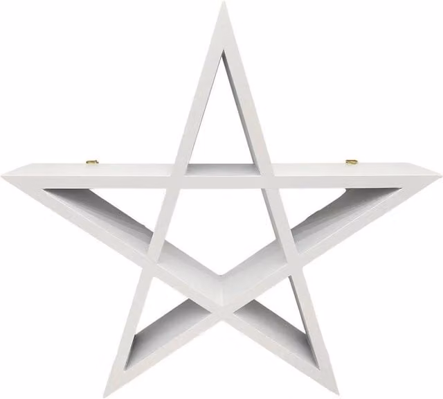 FORGEVIO White Geometric Wall Mounted Wooden Display Shelf – 1