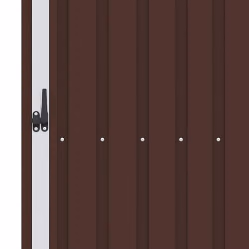 vidaXL Garden Firewood Shed in Brown, Galvanised Steel, W/D/H: 245 x 98 x 159 cm – 4